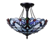 Pemberly Row Victorian 2-Light Glass Semi Flush Light in Multi-Color