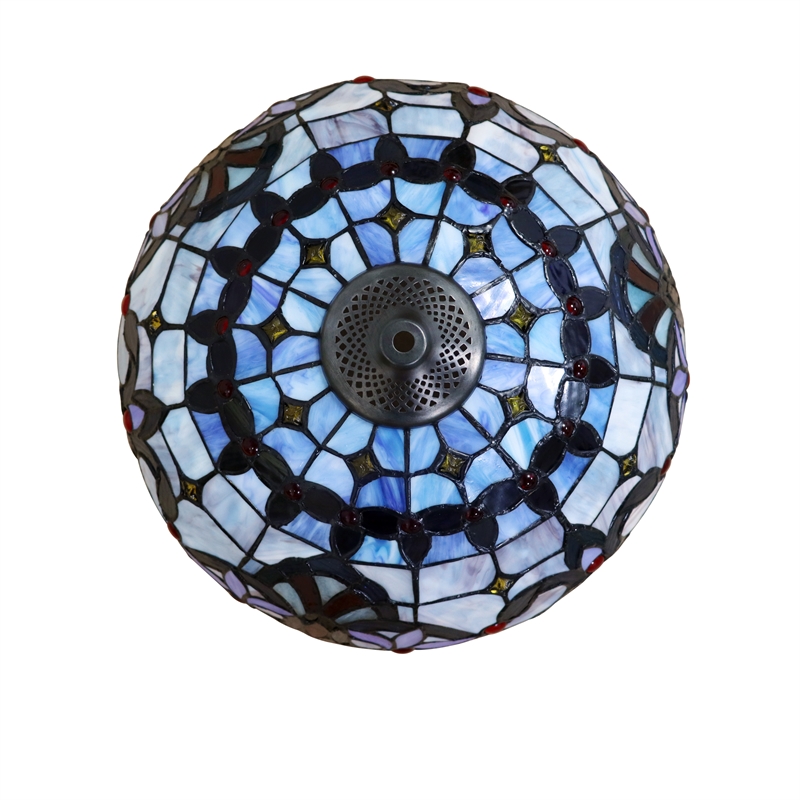 Pemberly Row Victorian 2-Light Glass Semi Flush Light in Multi-Color