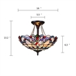 Pemberly Row Victorian 2-Light Glass Semi Flush Light in Multi-Color