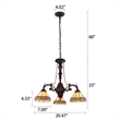 Pemberly Row Mission 3-Light Glass Mini Chandelier in Blackish Bronze