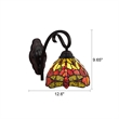 Pemberly Row Dragonfly 1-Light Glass Wall Sconce in Dark Bronze