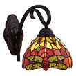 Pemberly Row Dragonfly 1-Light Glass Wall Sconce in Dark Bronze