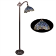 Pemberly Row Dragonfly 1-Light Metal Reading Floor Lamp in Bronze