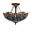 Pemberly Row Dragonfly 2-Light Glass Semi Flush Fixture in Multi-Color