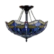 Pemberly Row Dragonfly 2-Light Glass Semi Flush Fixture in Multi-Color