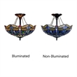 Pemberly Row Dragonfly 2-Light Glass Semi Flush Fixture in Multi-Color