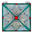 Pemberly Row Mission Glass/Copper Window Panel in Multi-Color