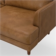 Pemberly Row Mid-Century 76inch Wide Sofa in Caramel Brown Genuine Leather