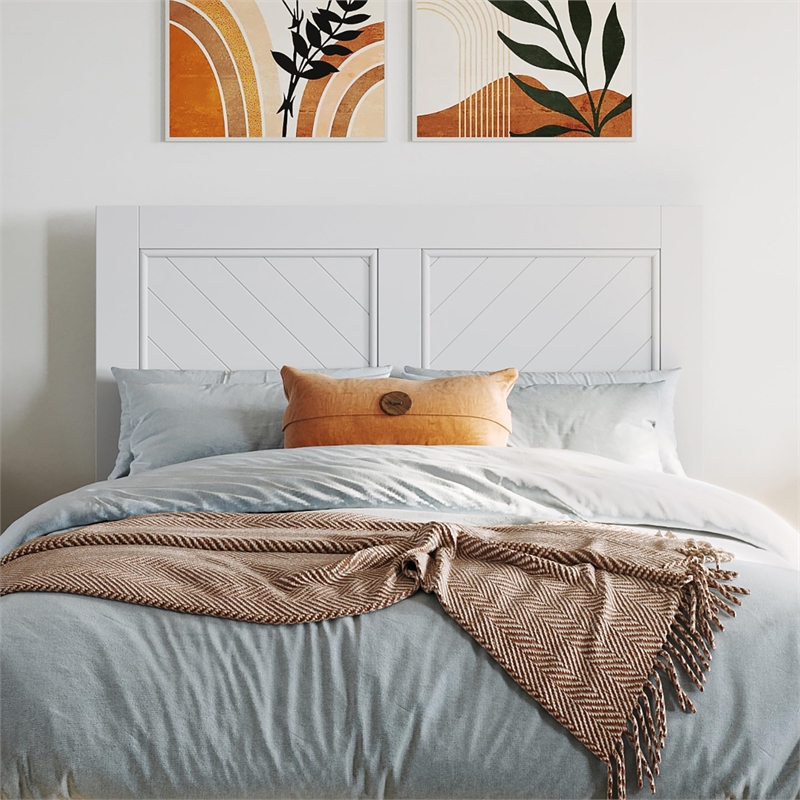 Pemberly Row Solid Wood Twin Size Platform Bed with Twin Trundle in White