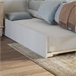 Pemberly Row Solid Wood Twin Size Platform Bed with Twin Trundle in White