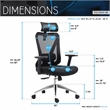 Pemberly Row Mesh Fabric Office Chair with Headrest & Lumbar Support in Black