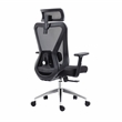 Pemberly Row Mesh Fabric Office Chair with Headrest & Lumbar Support in Black