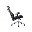 Pemberly Row Mesh Fabric Office Chair with Headrest & Lumbar Support in Black