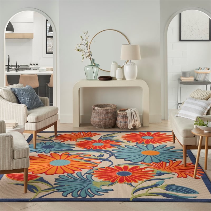 Pemberly Row 12' x 15' Multicolor Fabric Contemporary Area Rug (12' x 15')