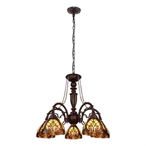 Pemberly Row 5-Light Victorian Glass Chandelier in Multi-Color