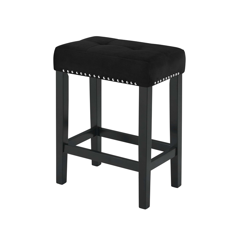 Pemberly Row Modern 4-Piece Faux Marble & Wood Bar Set in Black