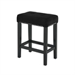 Pemberly Row Modern 4-Piece Faux Marble & Wood Bar Set in Black