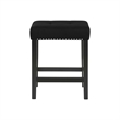 Pemberly Row Modern 4-Piece Faux Marble & Wood Bar Set in Black