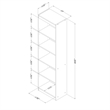 Pemberly Row Modern 5-Shelf Narrow Bookcase & Bookshelf in Natural Walnut