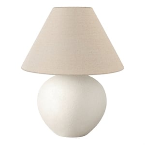 Pemberly Row 16&quotH Table Lamp in Cream Ceramic and Cream Empire Shade