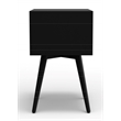 Pemberly Row Contemporary 2 Drawer Small Wood Nightstand in Black
