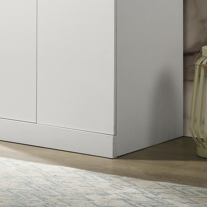 Pemberly Row White Engineered Wood Double Door Wardrobe Cabinet Armoire