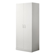 Pemberly Row White Engineered Wood Double Door Wardrobe Cabinet Armoire