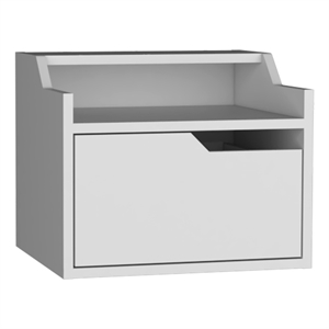 Pemberly Row Modern 1-Drawer Engineered Wood Nightstand in White