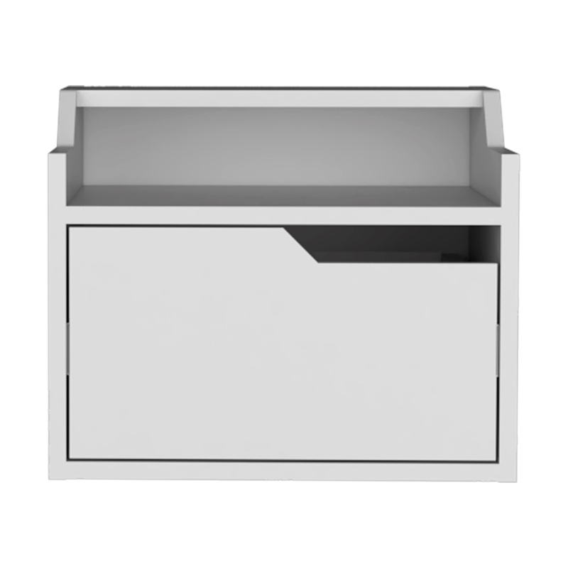 Pemberly Row Modern 1-Drawer Engineered Wood Nightstand in White