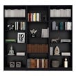 Pemberly Row Modern 3 Piece Living Room Set Black Engineered Wood