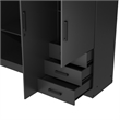 Pemberly Row Engineered Wood Wardrobe Armoire Closet in Black