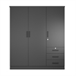 Pemberly Row Engineered Wood Wardrobe Armoire Closet in Black