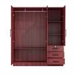Pemberly Row Engineered Wood Wardrobe Armoire Closet in Mahogany