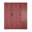 Pemberly Row Engineered Wood Wardrobe Armoire Closet in Mahogany