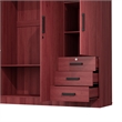Pemberly Row Engineered Wood Wardrobe Armoire Closet in Mahogany