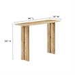 Pemberly Row Wood Console Table with Adjustable Foot Pads in Oak