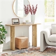 Pemberly Row Wood Console Table with Adjustable Foot Pads in Oak