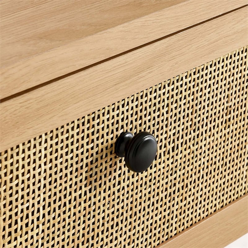 Pemberly Row Contemporary Wood Entryway Console Table in Oak