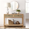 Pemberly Row Contemporary Wood Entryway Console Table in Oak