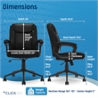 Pemberly Row Ergonomic Mid Back Desk Chair Bonded Leather Black