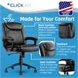 Pemberly Row Ergonomic Mid Back Desk Chair Bonded Leather Black