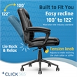 Pemberly Row Ergonomic Mid Back Desk Chair Bonded Leather Black
