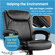 Pemberly Row Ergonomic Mid Back Desk Chair Bonded Leather Black