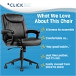 Pemberly Row Ergonomic Mid Back Desk Chair Bonded Leather Black