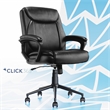 Pemberly Row Ergonomic Mid Back Desk Chair Bonded Leather Black
