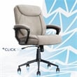 Pemberly Row Modern Ergonomic Mid Back Desk Chair Fabric Beige