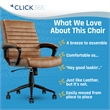 Pemberly Row Ergonomic Mid Back Desk Chair Bonded Leather Cognac