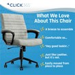 Pemberly Row Ergonomic Mid Back Desk Chair Vegan Leather Gray