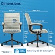Pemberly Row Ergonomic Mid Back Desk Chair Vegan Leather Gray