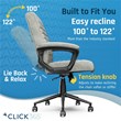 Pemberly Row Ergonomic Mid Back Desk Chair Vegan Leather Gray